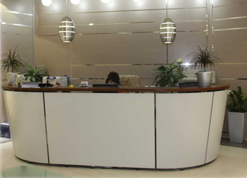 Tera Reception Desk Range - White/Walnut Top